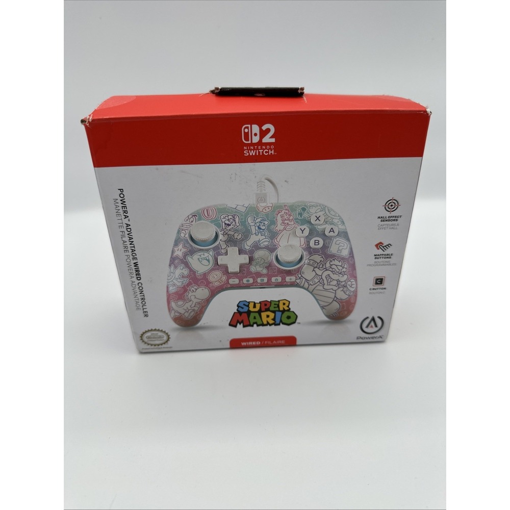 Nintendo Switch 2 PowerA Advantage Wired Controller Super Mario Mushroom Kingdom